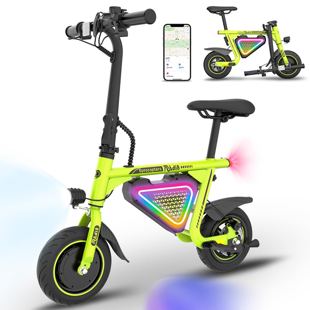 Gyrocopters Radi8 Electric Scooter for Kids Ride On & Teens | UL2272 Safe Portable E Scooter with Moving LED Lights, Anti-Theft GPS Tracker | 250W Motor 10" Tires | Speed Upto 25Km/h Range Upto 20Km