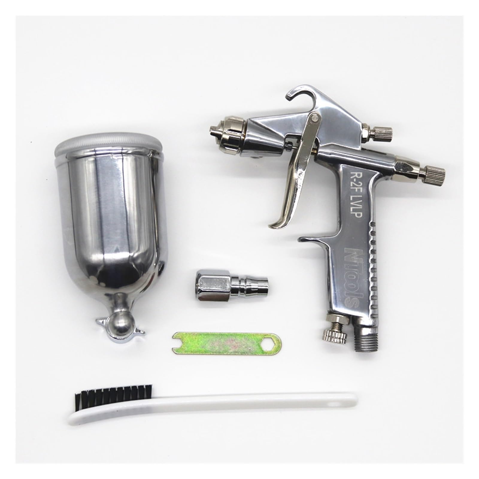 Pistolet à peinture HVLP 1.0mm à atomisation fine et réservoir de mélange 400cc