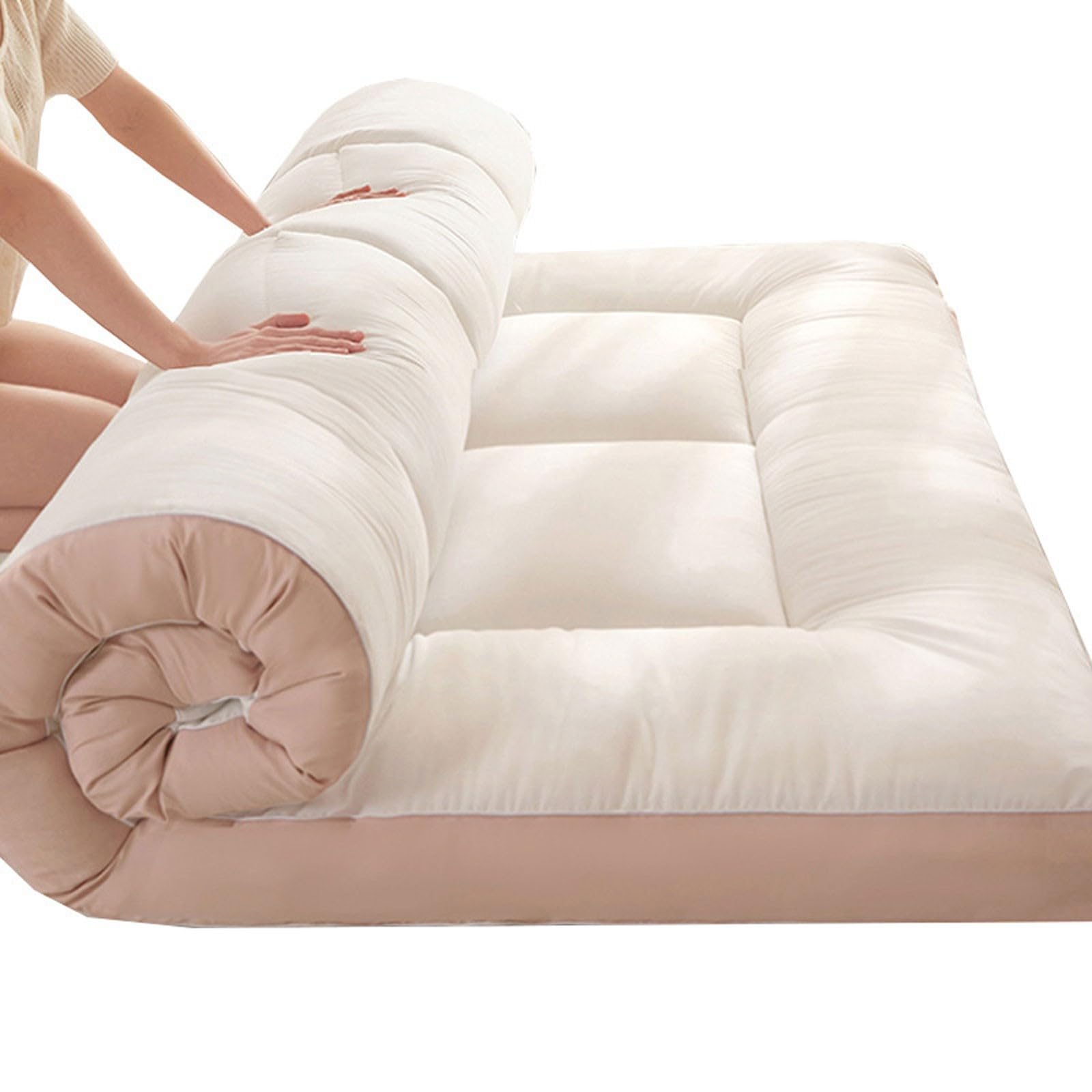 Colchón de Suelo Japonés Colchón de Futón Tapizado Colchoneta Plegable Individual Enrollable para Dormir Colchoneta para Dormir en el suelo para Dormitorios de Estudiantes, 10cm Tatami de Piso(Col