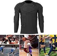 Vista 5 de VGEBY - Equipo de protección de fútbol acolchado, anticolisión, transpirable, antigolpes, protección contra golpes, compresión, acolchada, protector