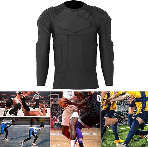 Miniatura 5 de VGEBY - Equipo de protección de fútbol acolchado, anticolisión, transpirable, antigolpes, protección contra golpes, compresión, acolchada, protector