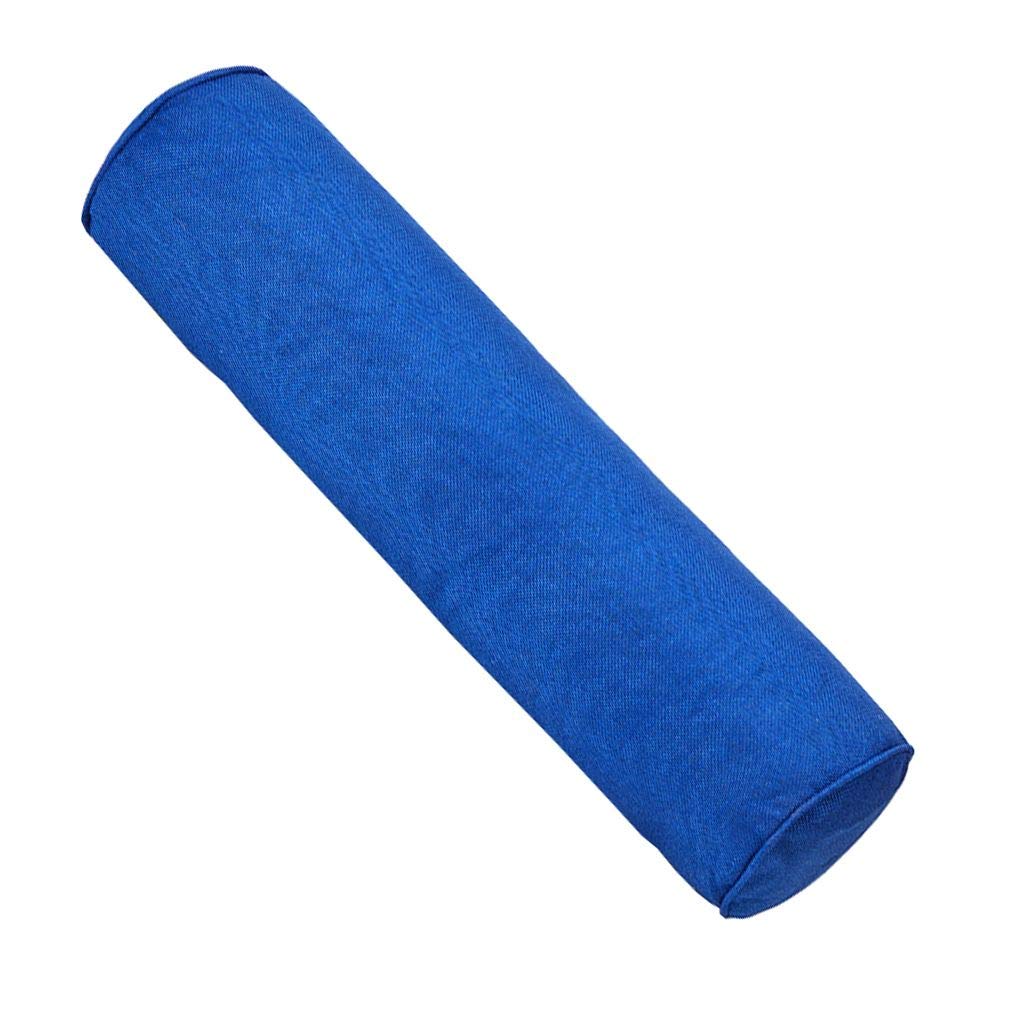 Xiang Ru Flax Solid Color Candy Pillow Roll Bolster Pillows for Home Bed Sofa Cushion Deep Blue 60 x Diameter:15CM