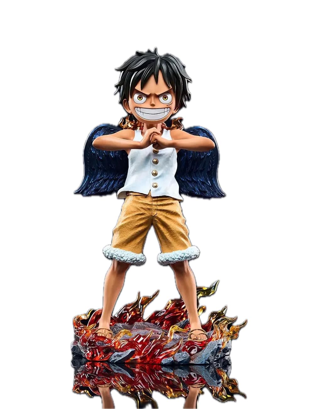 Anime One Piece Seraphim Figurine Set  16cm S-Hawk, S-Snake, S-Shark & S-Strawhat (Mihawk, Hancock, Jinbei & Luffy Clones) Collectible Statues for Anime & Manga Fans (S-Strawhat (Luffy))