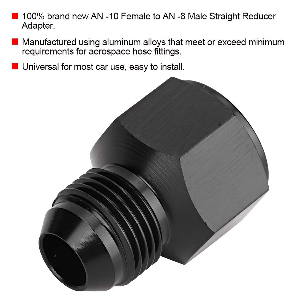 AN10-auf-AN8-Adapter, hochpräzise, ​​universelle, robuste gerade Reduzierarmatur, rostfrei, für Autos