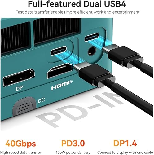 Miniatura 6 de Beelink Mini PC SER7, AMD Ryzen 7 7840HS (4 nm, 8C16T) hasta 5.1 GHz, mini computadora de 32 GB DDR5 RAM 1 TB M.2 NVME SSD, PC de escritorio 4K a