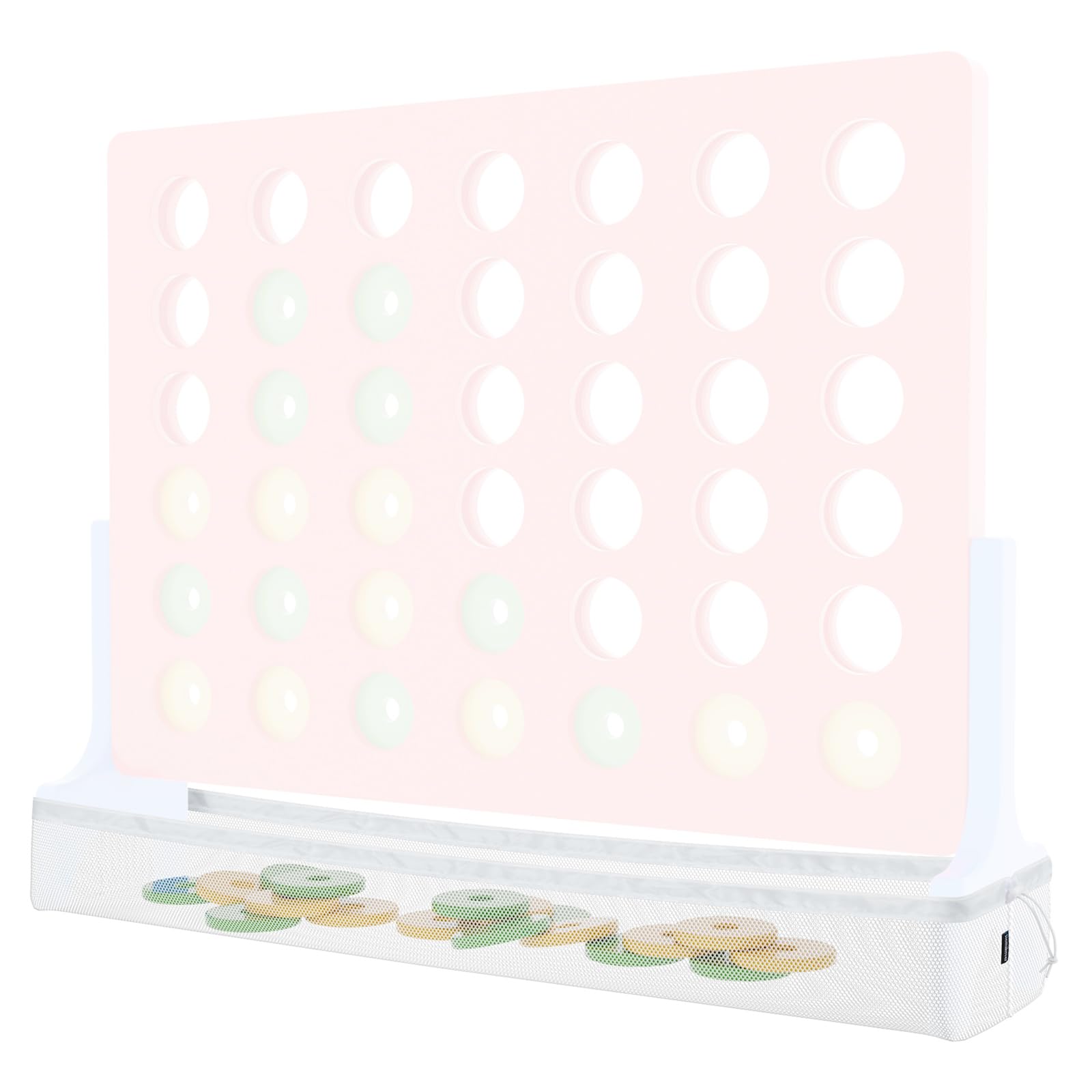 Mesh Net Only for 4 in a Row Connect Game, Mesh Bag Pocket with Adjustable Straps to Catch Falling Rings, 4-to-Score Game Jumbo Rings Holder, No Need to Pick Scattered Coins, Board Game Accessories