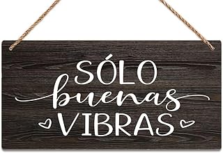 Rustic Wooden Door Hanging Wall Art Sign Spanish Sign Quote Spanish Wall Decor For Yoga Room, Studio, Home, Bedroom, Garden, Bathroom 12 X 6 Inch