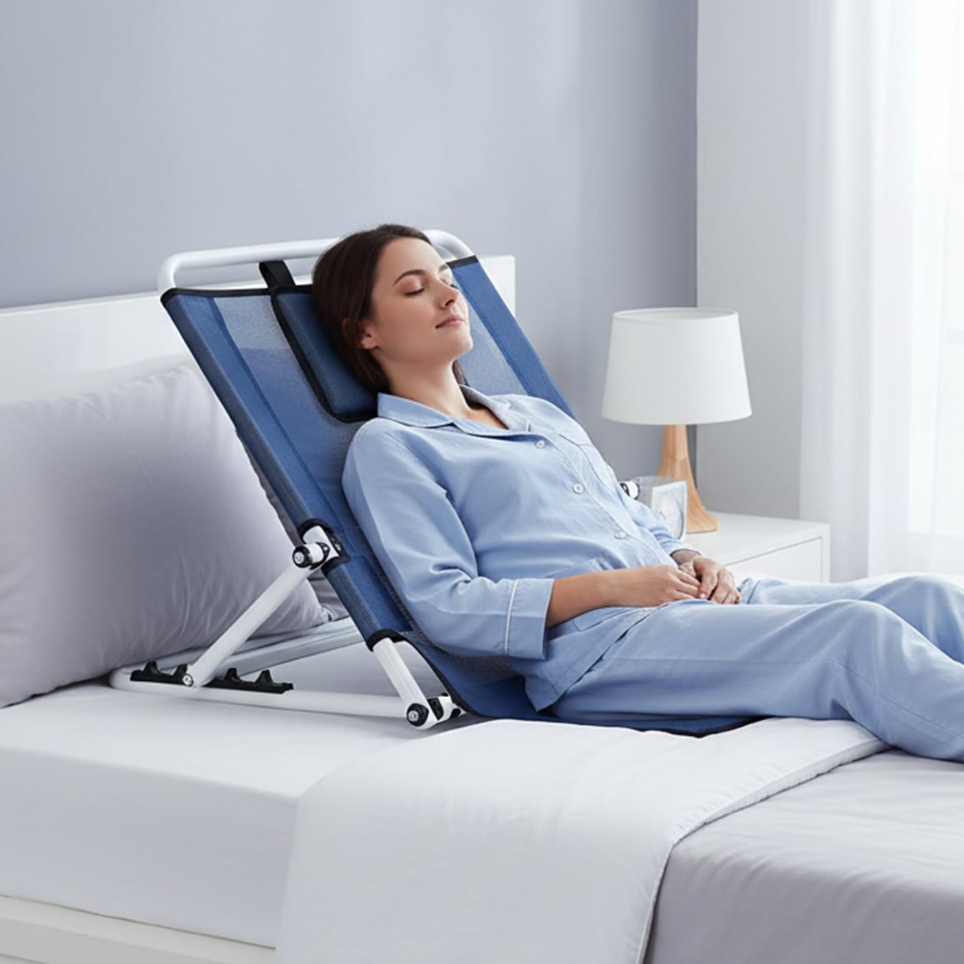 PEPE Mobility Schienale Letto Regolabile (25-80°), Reclinabile per Anziani, Poggiatesta Lombare, Ideale per Leggere, Mangiare, TV