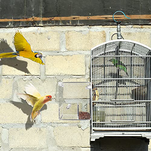 Automatische vogelvoederbak voor papegaai, geen puinhoop vogelzaad voerbak anti-morsen Budgie Feeder Vogelvoeder… - Afbeelding 6