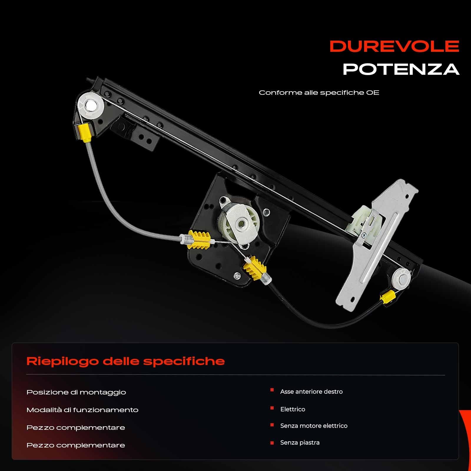 Frankberg Alzacristallo Meccanismo alzacristallo Elettrico senza Motore Anteriore destro senza piastra 4/5-Porte Compatibile con C3 II SC C3 Furgone/Compatto SC Replace# 9222FP,9222FQ