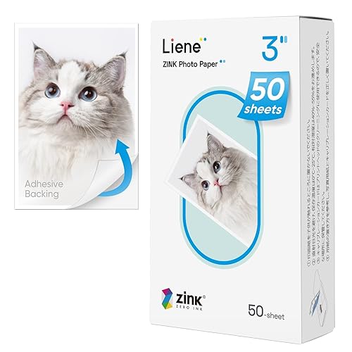 Liene Zink Photo Paper 2x3", Premium Printer Paper (50 Sheets) With Adhesive Back, Waterproof, Smudge Proof, Tear Proof, Instant Photo Paper Compatible With 2x3" Photo Printer Scrapbook - 2 x 3 inch zinc photo paper (coloured)