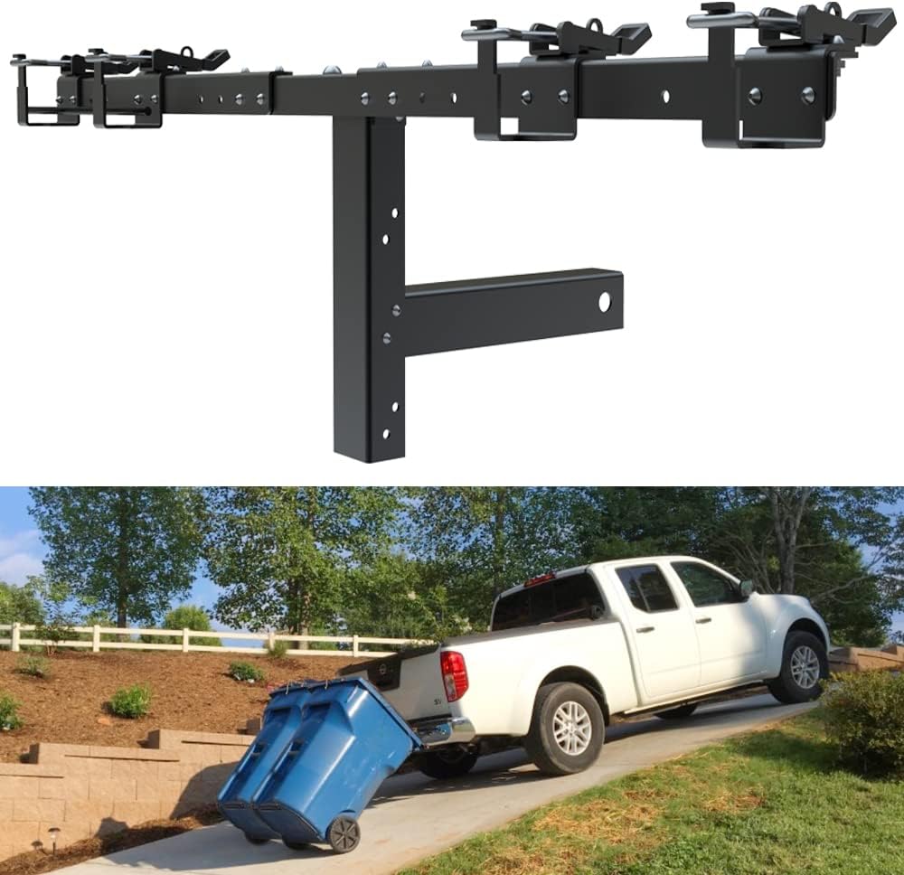 ELITEWILL 2” Double Can Garbage Towing Trailer Hitch,Trash Can