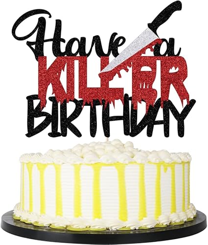 Miniatura 8 de Have a Killer - Decoración para tartas de cumpleaños, para decoración clásica de Halloween, temática sangrienta, fiesta de cumpleaños (asesino de la
