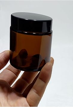 10 adet Amber 100ml Cam Kavanoz Siyah Kapakl , PRLKR-00415