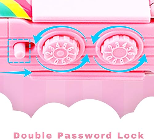 Miniatura 2 de Estuche multifunción desplegable para niñas, bonito organizador de bolígrafos de dibujos animados con bloqueo de contraseña, sacapuntas, horario,