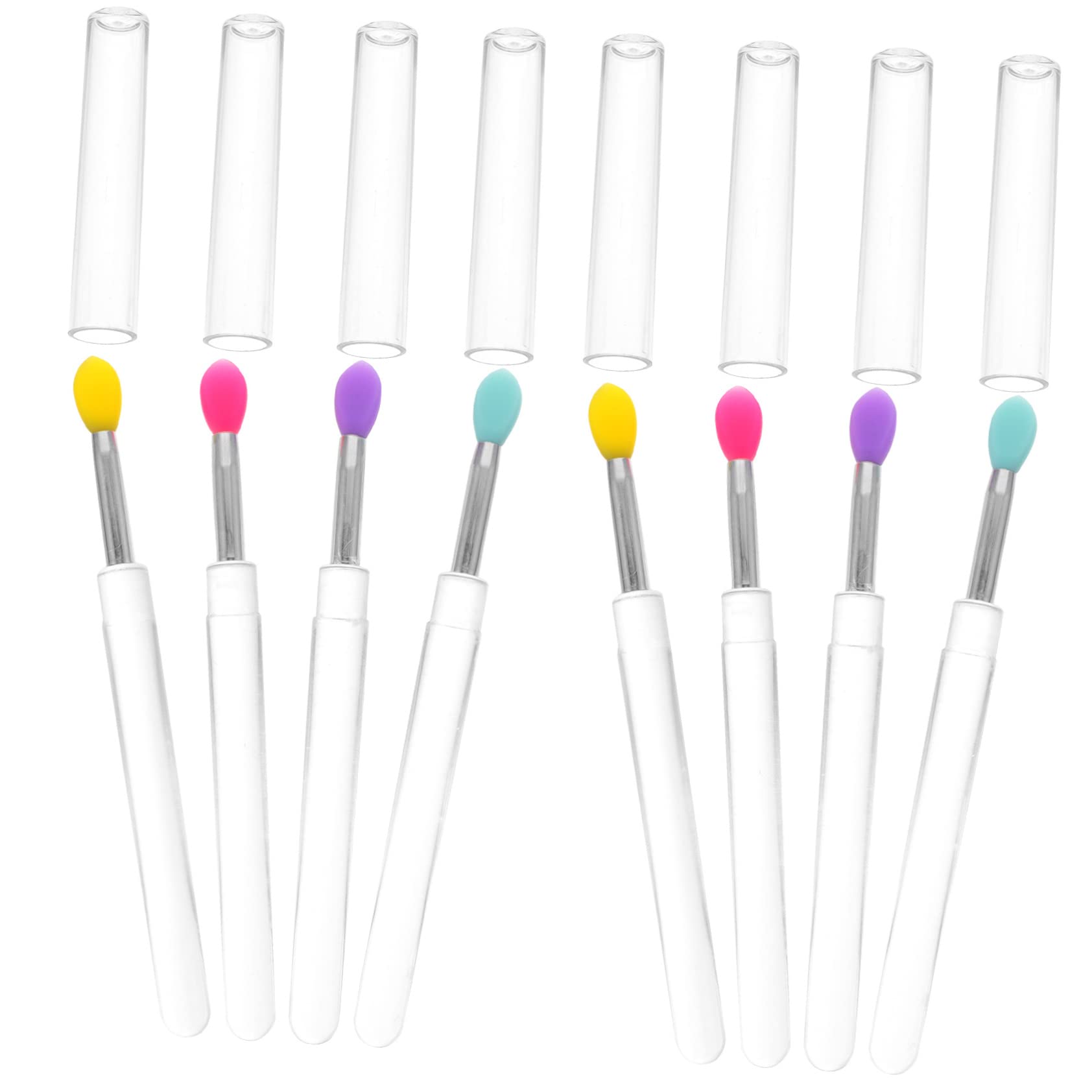 TOVINANNA Professional Makeup Tools 8pcs Silicone Lip Brush Stick with Applicators for Lipstick Gloss
