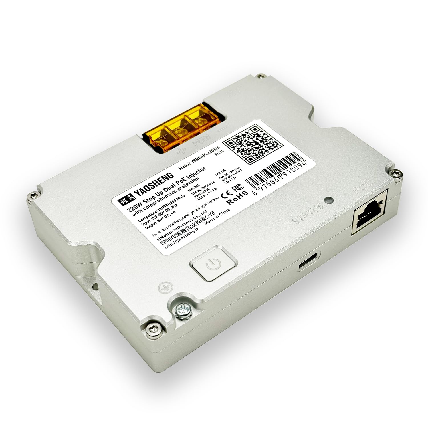 YAOSHENG Injecteur Step Up double PoE 220 W pour Starlink GEN3