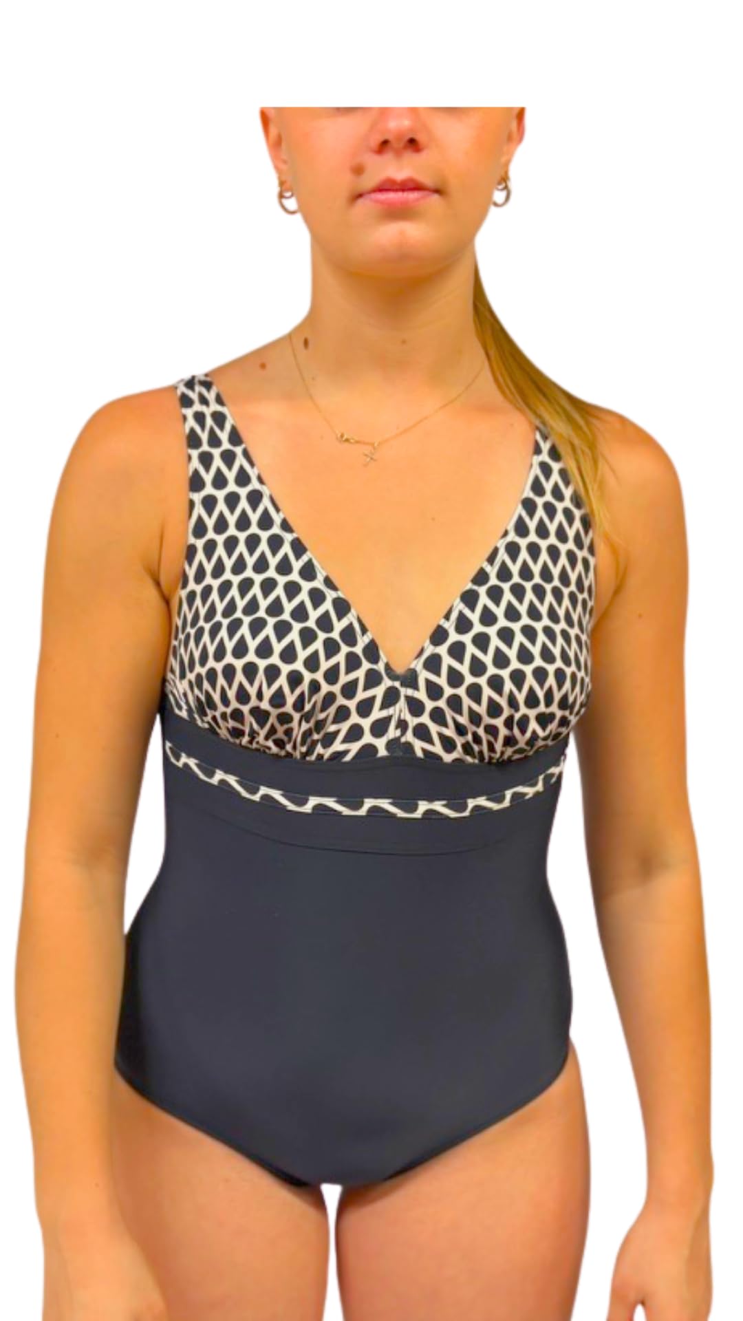 Maillot de bain une pièce galbant Haute Pression DA8030 C01 noir marron 3XL confort total - 3