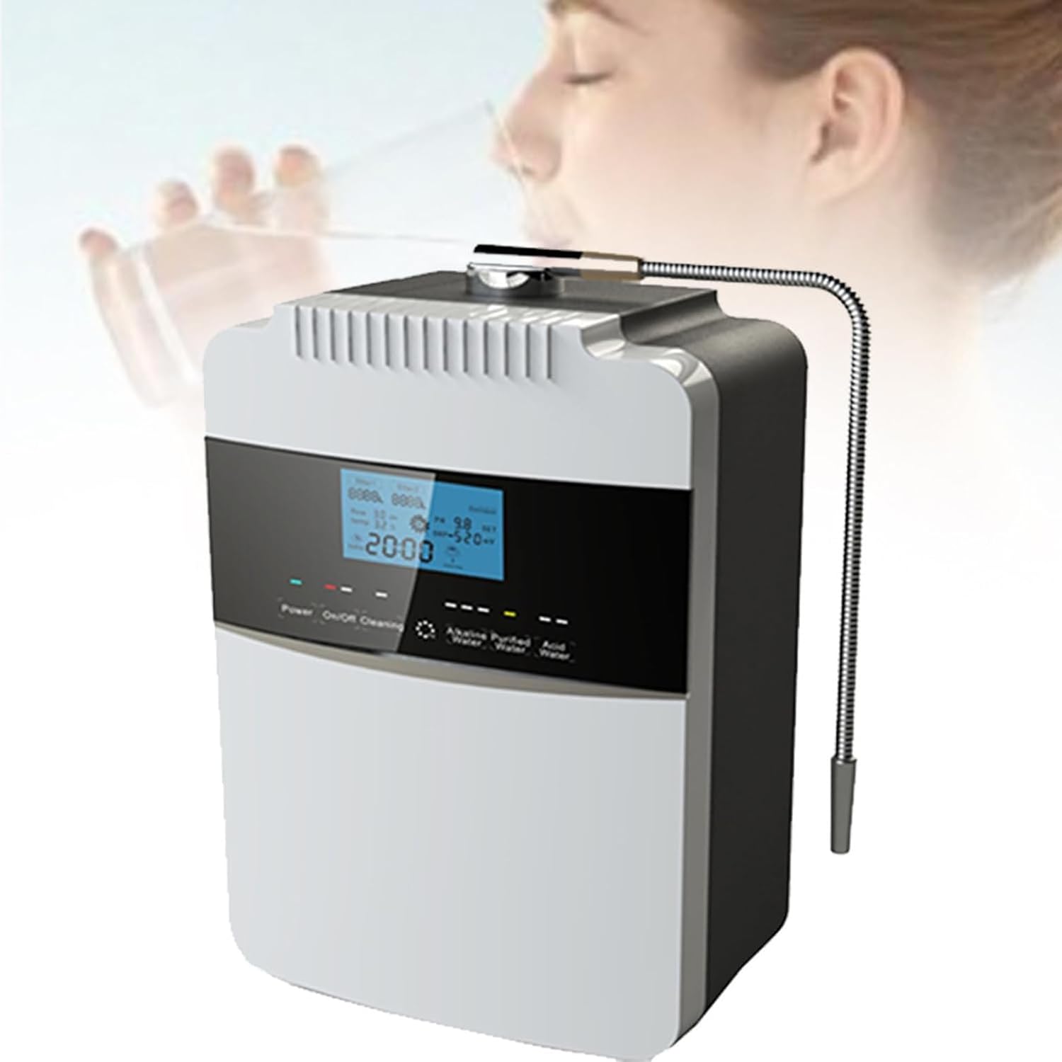 Water Purifier Machine Water Ionizer ORP +650~-850MV PH 2.5~11.5 Alkaline/Acid Water Smart Voice Home Alkaline Water Filtration Machine