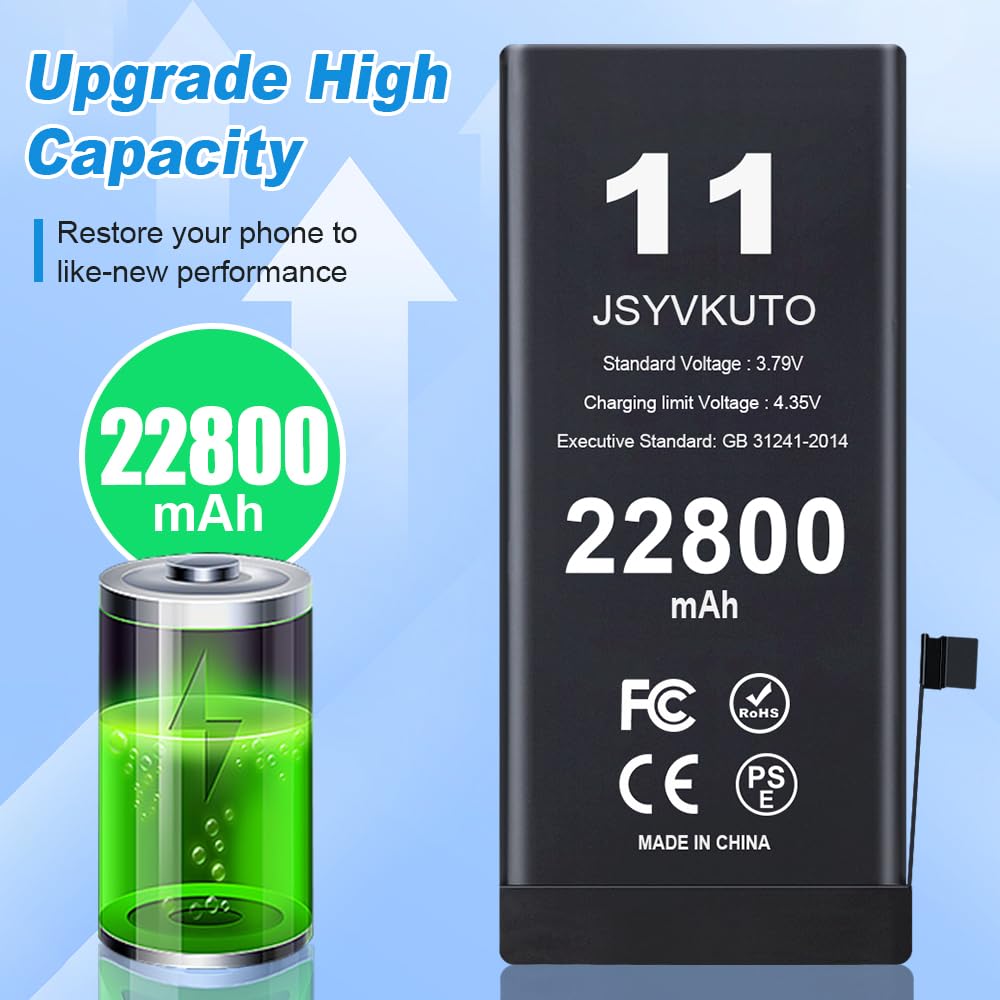 Amazon.com: JSYVKUTO 22800mAh [Upgraded] Battery for iPhone 11