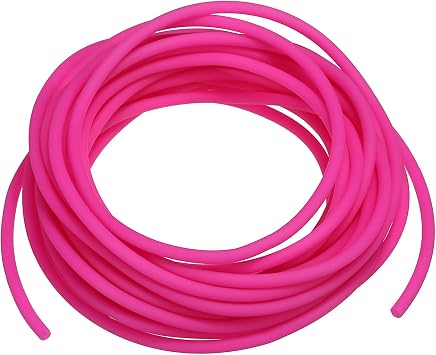 PATIKIL Rubber Cord Tube 16ft Hollow Tubing 1/8" OD 1/16" ID Dark Pink