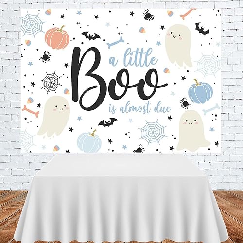 Miniatura 3 de Lofaris A Little Boo is Almost Due - Telón de fondo Haolloween Boy Girl Baby Shower On The Way Decoraciones Pancarta de fotografía Fondo Fantasma