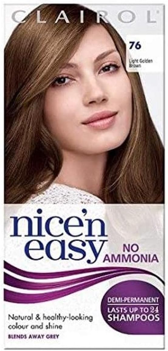 Clairol Nice'n Easy No Ammonia Hair Dye, 76 Light Golden Brown Amazon