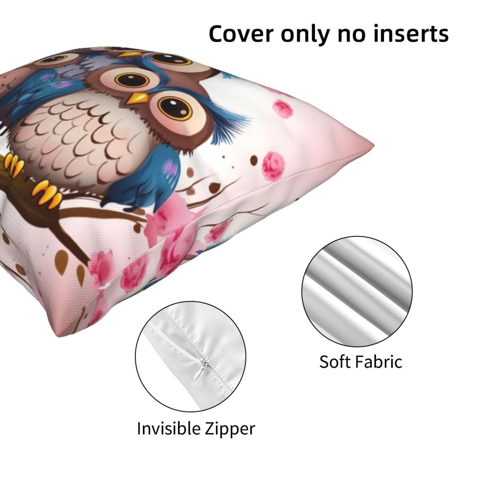 Amazon.co.jp: HCBPWVQA かわいいフクロウ クッションカバー 50.8cmx50