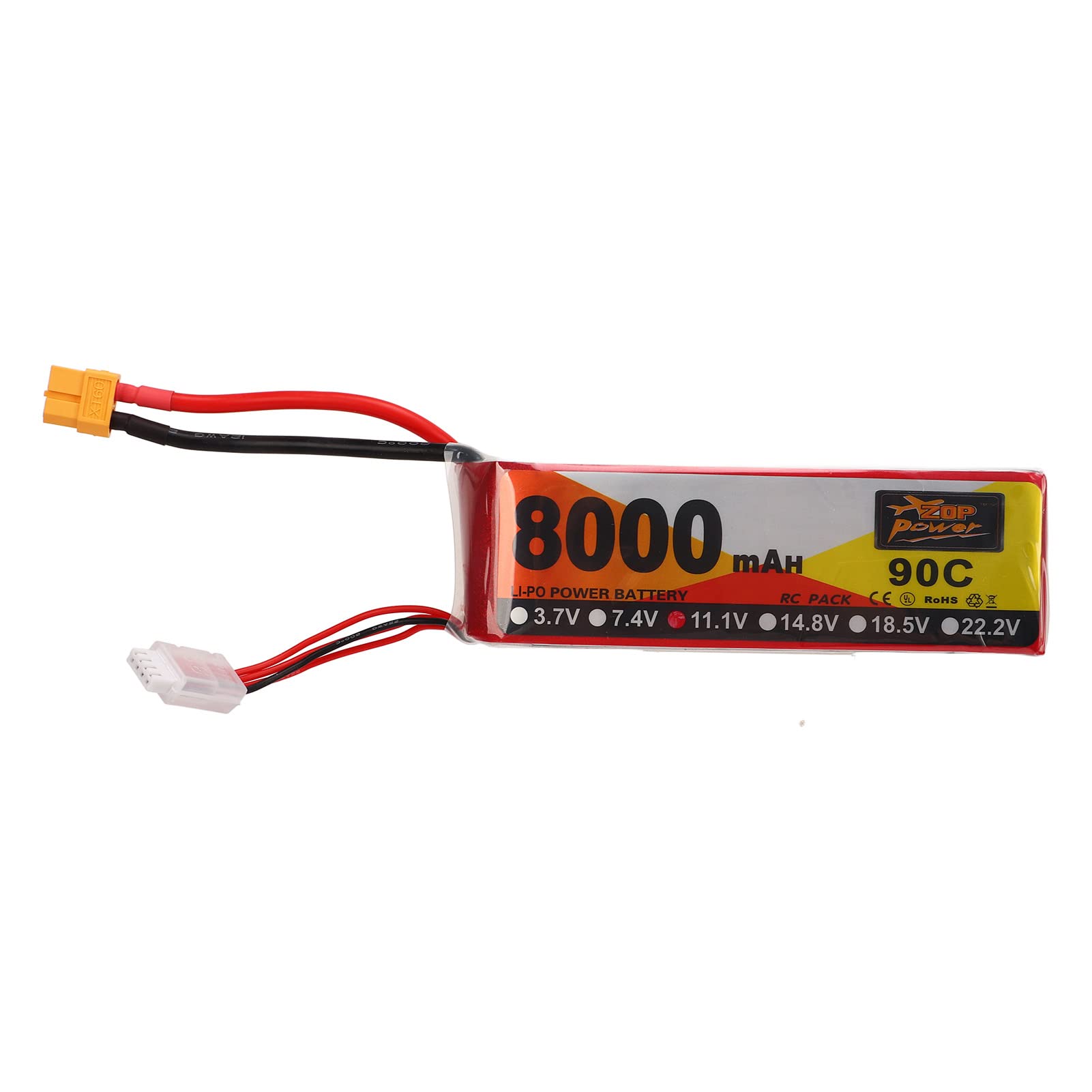 Fdit Batteria RC Lipo a Lunga Durata 8000mAh 11.1V 3S 90C Guscio Rigido per Camion Cisterna FPV Quadcopter