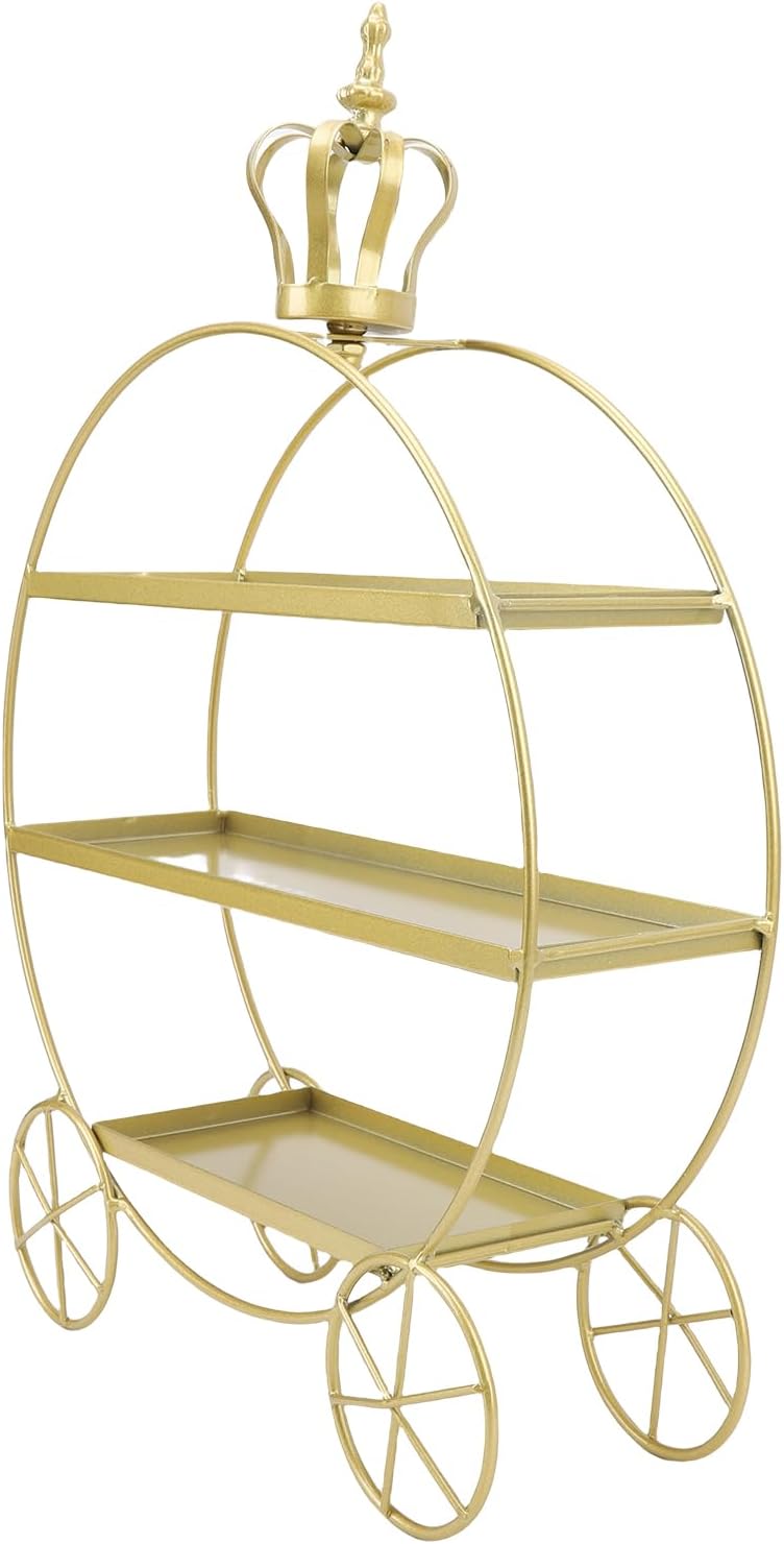 3-Tier Cupcake Stand for Weddings & Parties – Tiered Serving Tray Holds Cupcakes, Donuts, Fruits – Elegant Dessert Display (Gold)