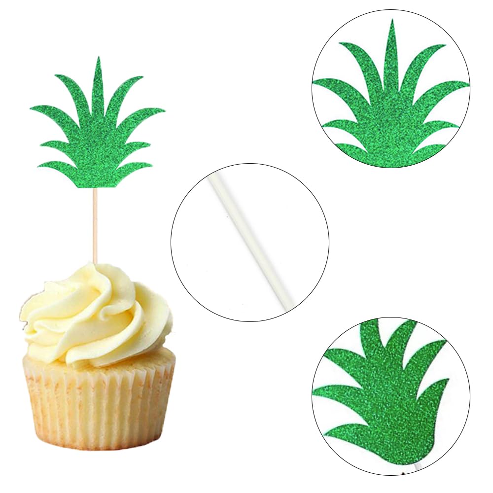24 Stück Ananas Cupcake-Topper – Glitzernde Deko Für Hawaii-Party, Babyshower & Sommerfest