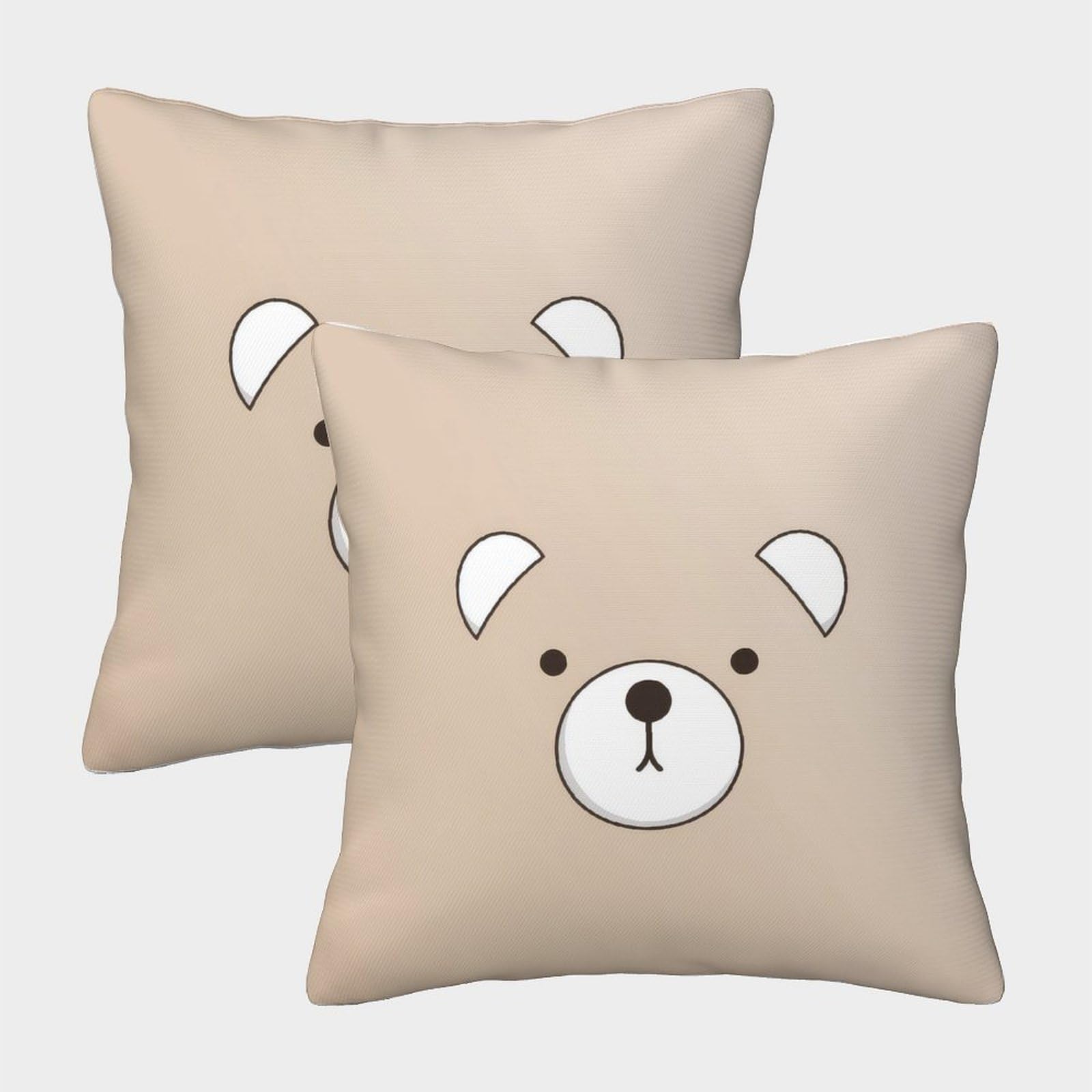 QFVANSIYO Playful Cartoon 3D Printed Bear Pillowcase Microfiber Bedroom Decor Bear Pillow Cover for Adult Teen Home 40x40cm