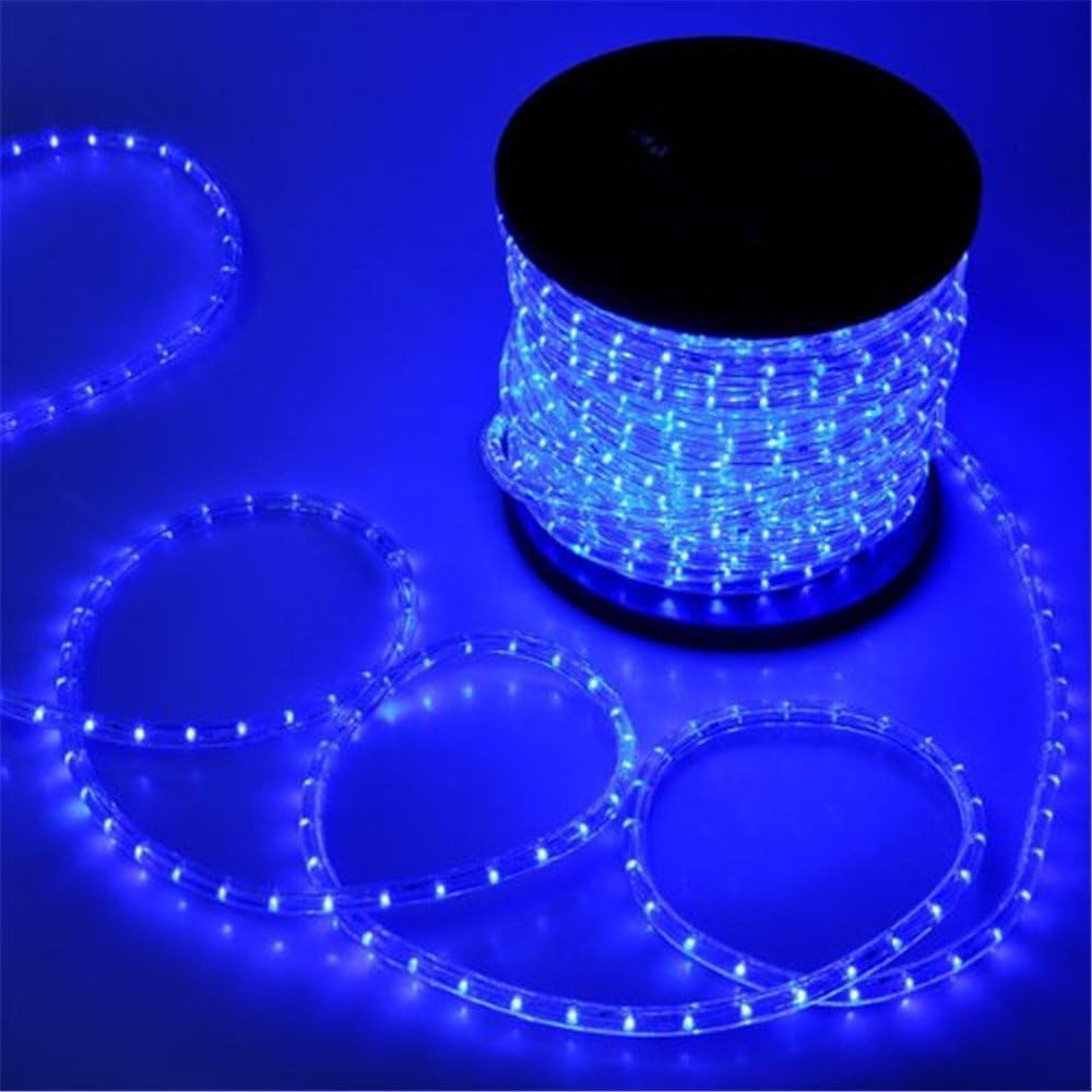PYSICAL 110V 2-Wire Waterproof LED Rope Light Kit for Background Lighting,Decorative Lighting,Outdoor Decorative Lighting,Christmas Lighting,Trees,Bridges and Eaves (Blue, 100ft) PYSICAL 110V 2-Wire Waterproof LED Rope Light Kit for Background Lighting,Decorative Lighting,Outdoor Decorative Lighting,Christmas Lighting,Trees,Bridges and Eaves (Blue, 100ft)