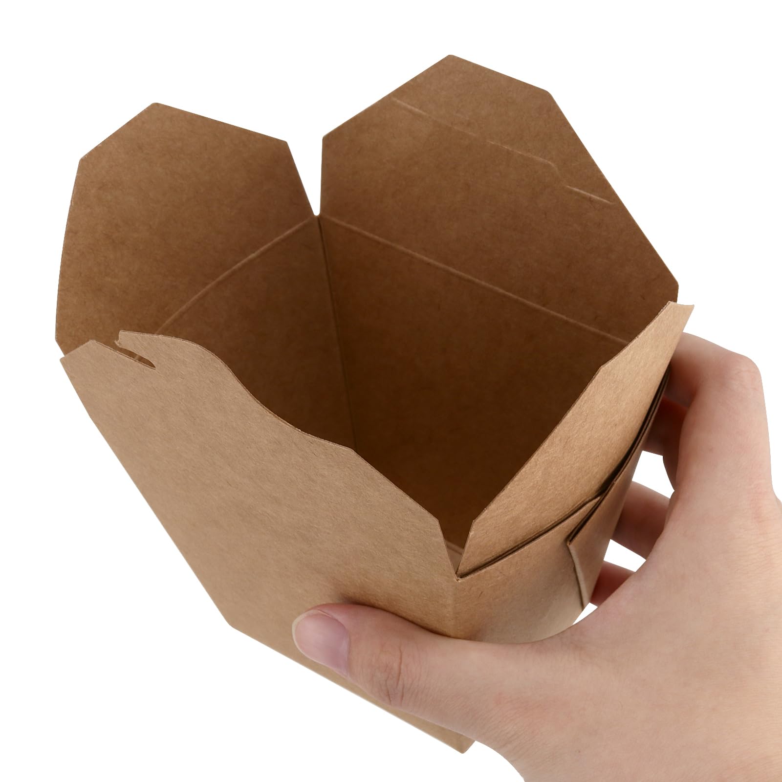 Paquete de 100 cajas de papel kraft de 16 onzas, contenedor chino marrón para llevar, cajas de papel para llevar, para fiestas, catering, restaurantes