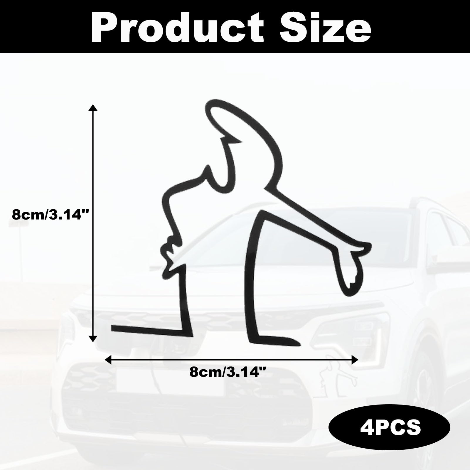 4 Stücke Lustige Autoaufkleber,Autolack-Kratzer-Erinnerungsaufkleber,eflektierende Aufkleber für Autos,Wütender Mann Kratzer Erinnerung Autoaufkleber,Auto Aufkleber Groß Zum Aufkleben Neben Einem - 2