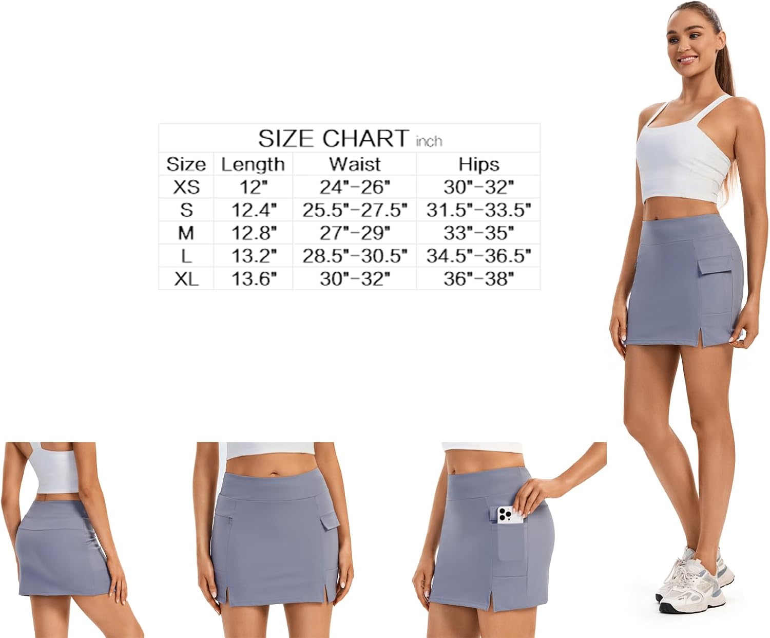 Mini Cargo Skirt Tennis Golf Skirts for Women Workout Athletic Skort with Shorts Pocket Cute Clothes Summer Outfits - Image 7