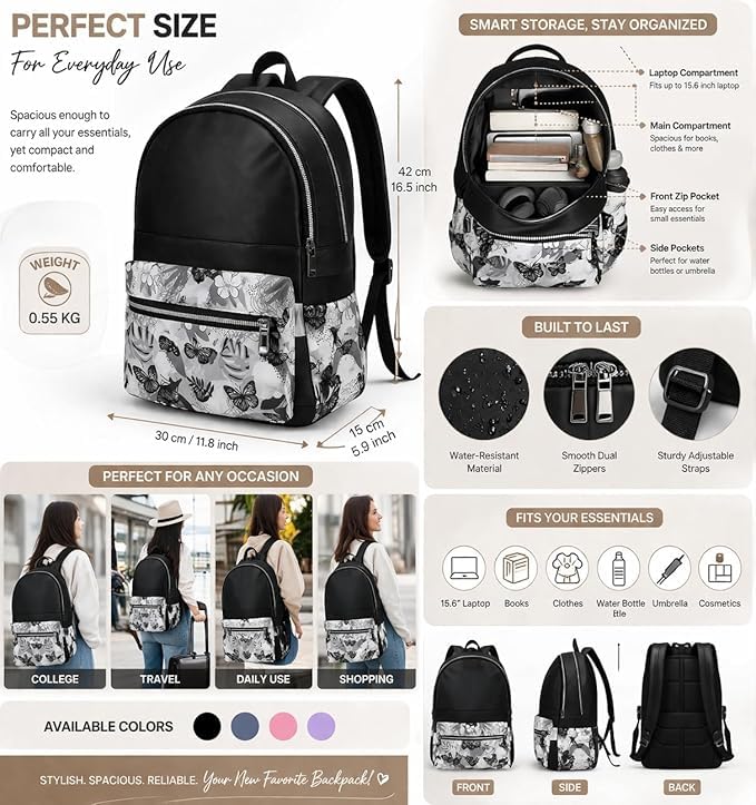 Image of Bags for Women & Girls | Stylish Shoulder Sling Handbag with 13 Inch Laptop Compartment | Office Travel College Daily-Use Corporate Backpack for Work & Casual Use