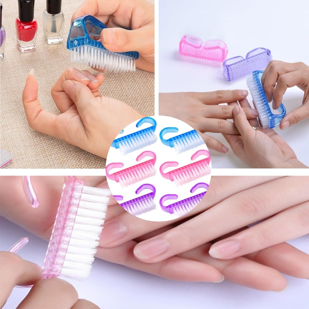 18 pezzi, spazzola per unghie per pulizia delle dita e delle unghie, spazzole, per pulire le unghie con manici, per uomini e donne, denti per animali domestici (3 colori)