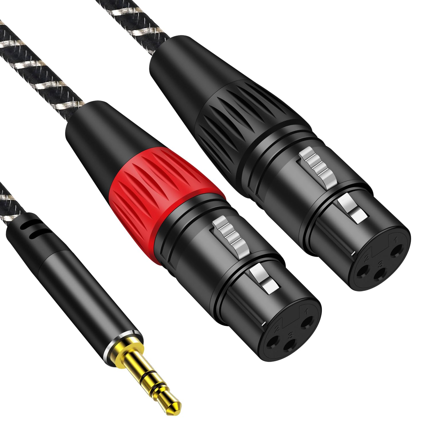 〆3.5mm 変換，3m to XLR (メス) マイクケーブル 黒 Amazon.co.jp: 3.5mm xlr 変換ケーブル，3M 3.5mm to 2 XLR (メス