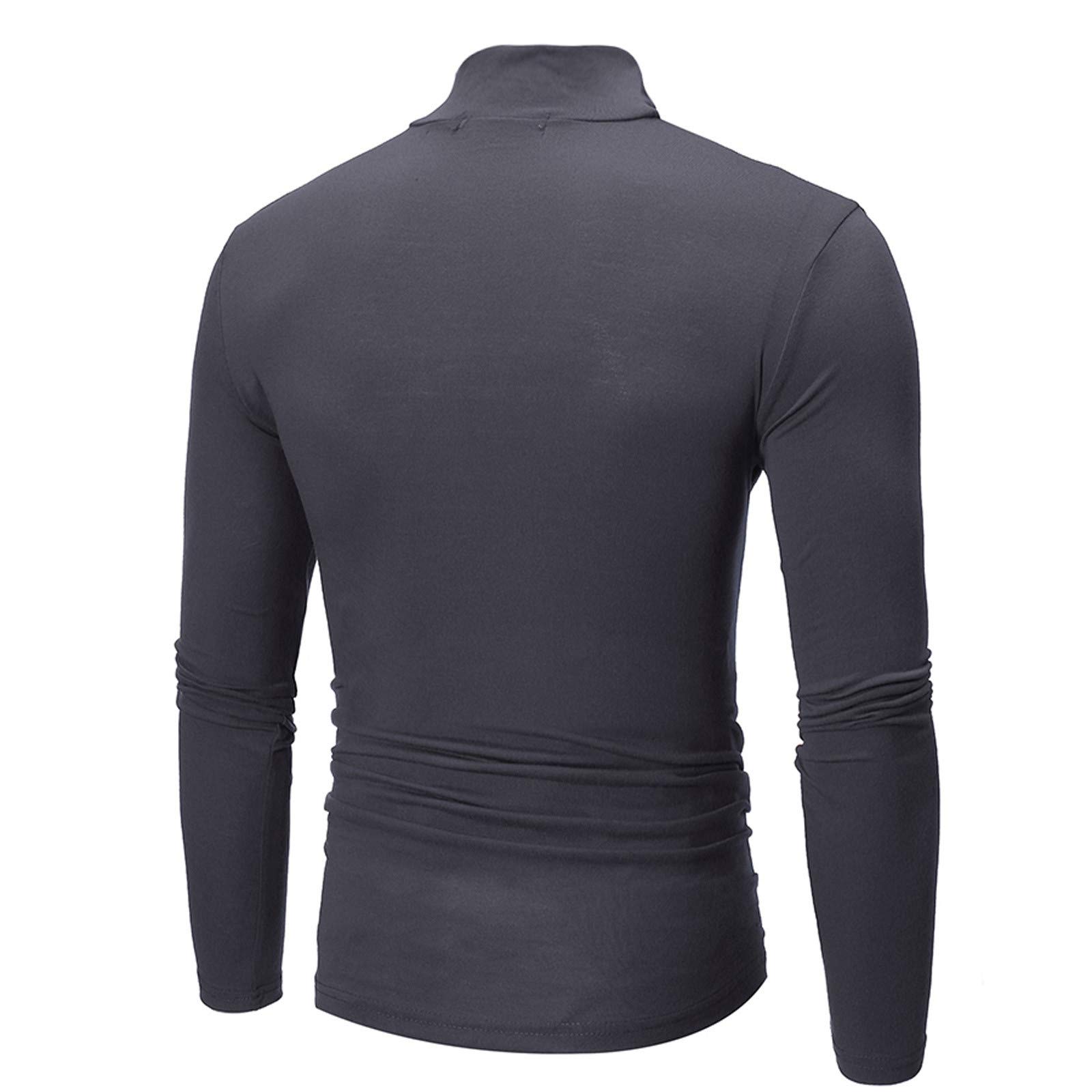 Herren Rollkragenshirt Langarm,Herren Longsleeve Rollkragenpullover Regular Fit Langarmshirts Rollkragen Pullover Baumwolle Sweatshirt