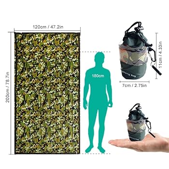 Amazon.co.jp: 緊急用寝袋 1-2人用 軽量 防水 保温寝袋