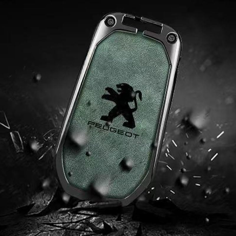 Autosleutel Hoesje voor Peugeot 108 Cabrio 2018-2023, Autosleutel Behuizing Sleutelhoes Autosleutel Houder Sleutel Cover met Sleutelhanger