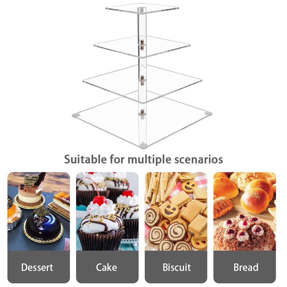Acryl taartstandaard, ronde voor desserttafel, doorzichtige cupcake-riser voor verjaardag, snoep en pizzadisplay, riser voor bruiloft (medium-24 cm