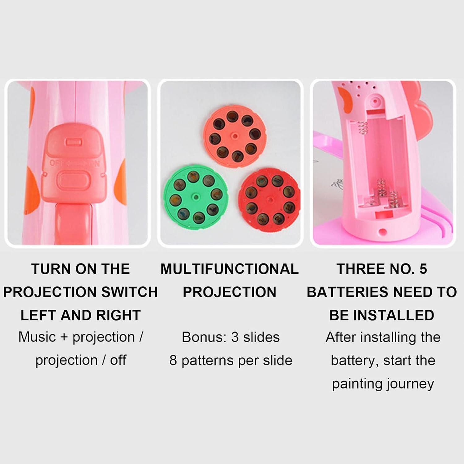 Child Smart Giraffe Style Projector Desk With Light & Music Learning Painting Machine Toy 5ML Children's Intelligent Projection Painting Machine Enlightenment Early Education Drawing Board Table With Brush Giraffe : Toys & Games