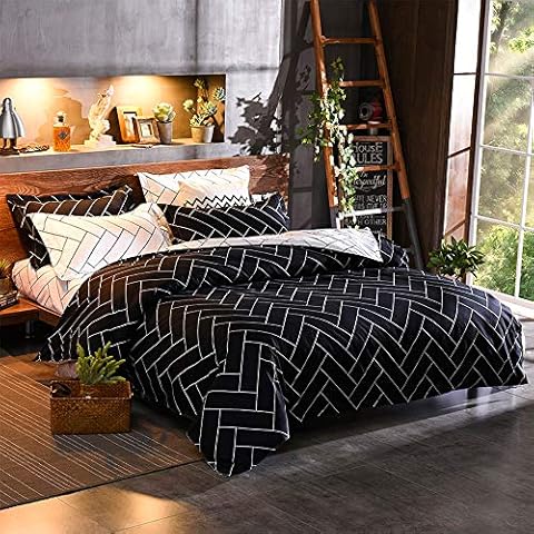 Simple Cactus Duvet Cover Set Modern Garden Plant Design Bedding Sets for Girl Woman (Queen, Black) Cover