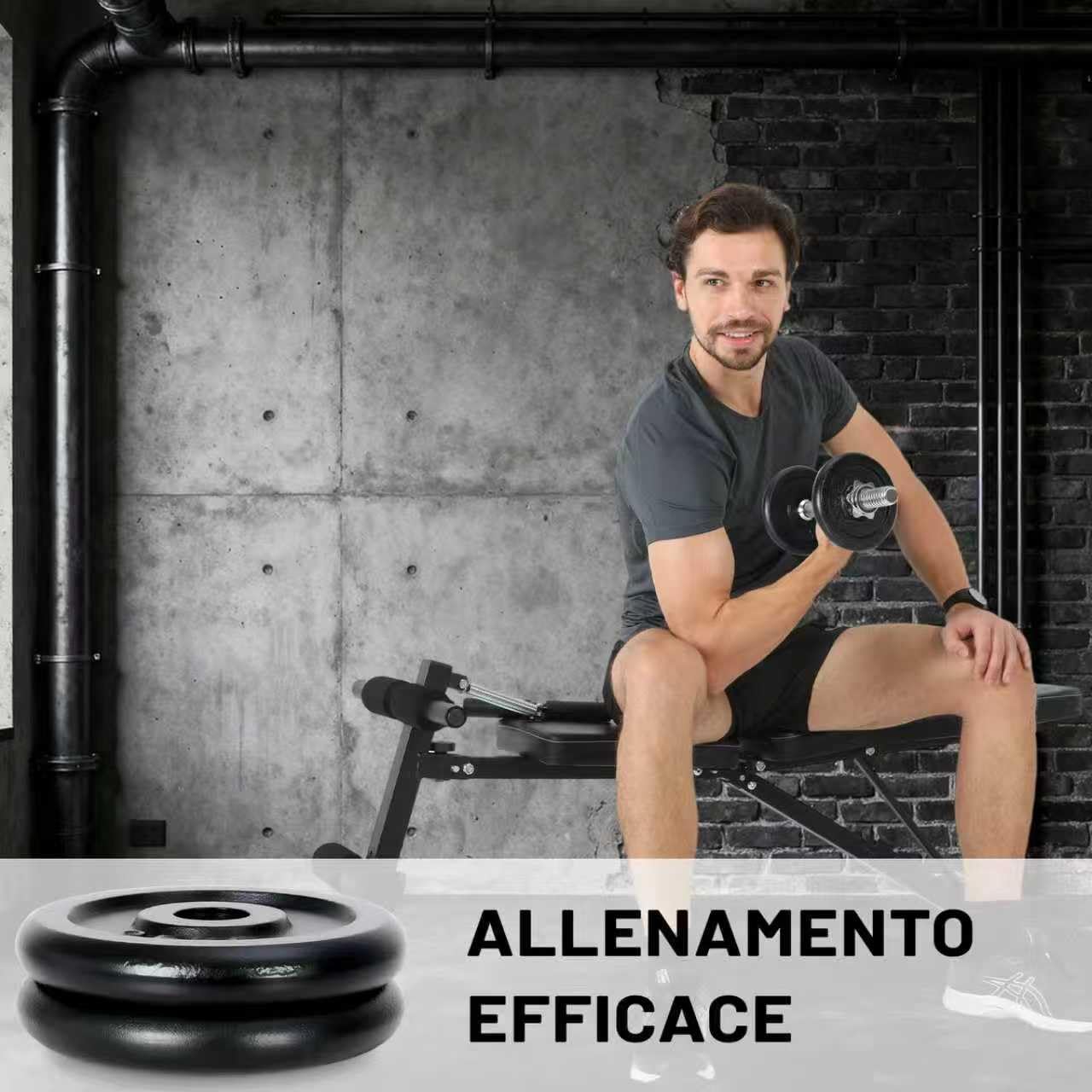 10/15/30KG Manubrio Palestra Casa con Piastre Diversi Pesi, Ideale per Allenamento Forza Fitness Sollevamento Pesi a Casa Palestra