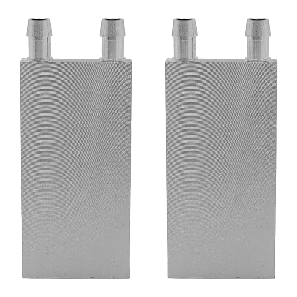 Bloque de refrigeración por Agua de Aluminio de 2 Piezas, Cabezal endotérmico intercambiador refrigerado por Agua de Aluminio para disipador térmico del radiador de gráficos de CPU (40 x 80 mm)