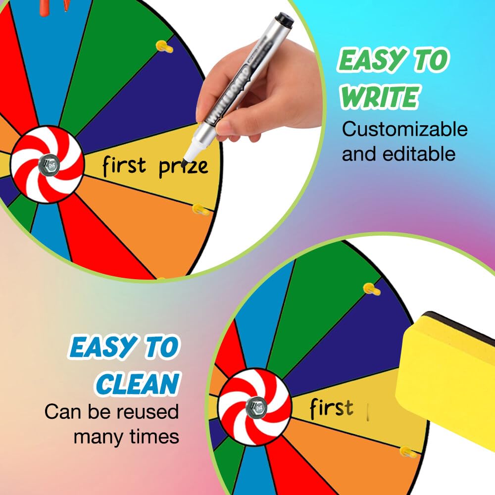 Afenau Glücksrad 30cm Mit 12 Slots - Beschreibbar Für Partys & Events