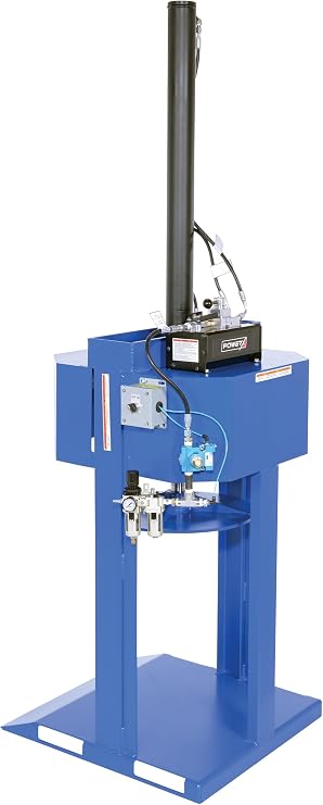 Vestil MTC-PNU-55 Steel Pneumatic Trash Compactor 55 Gallon 68 PSI Compaction Force Blue