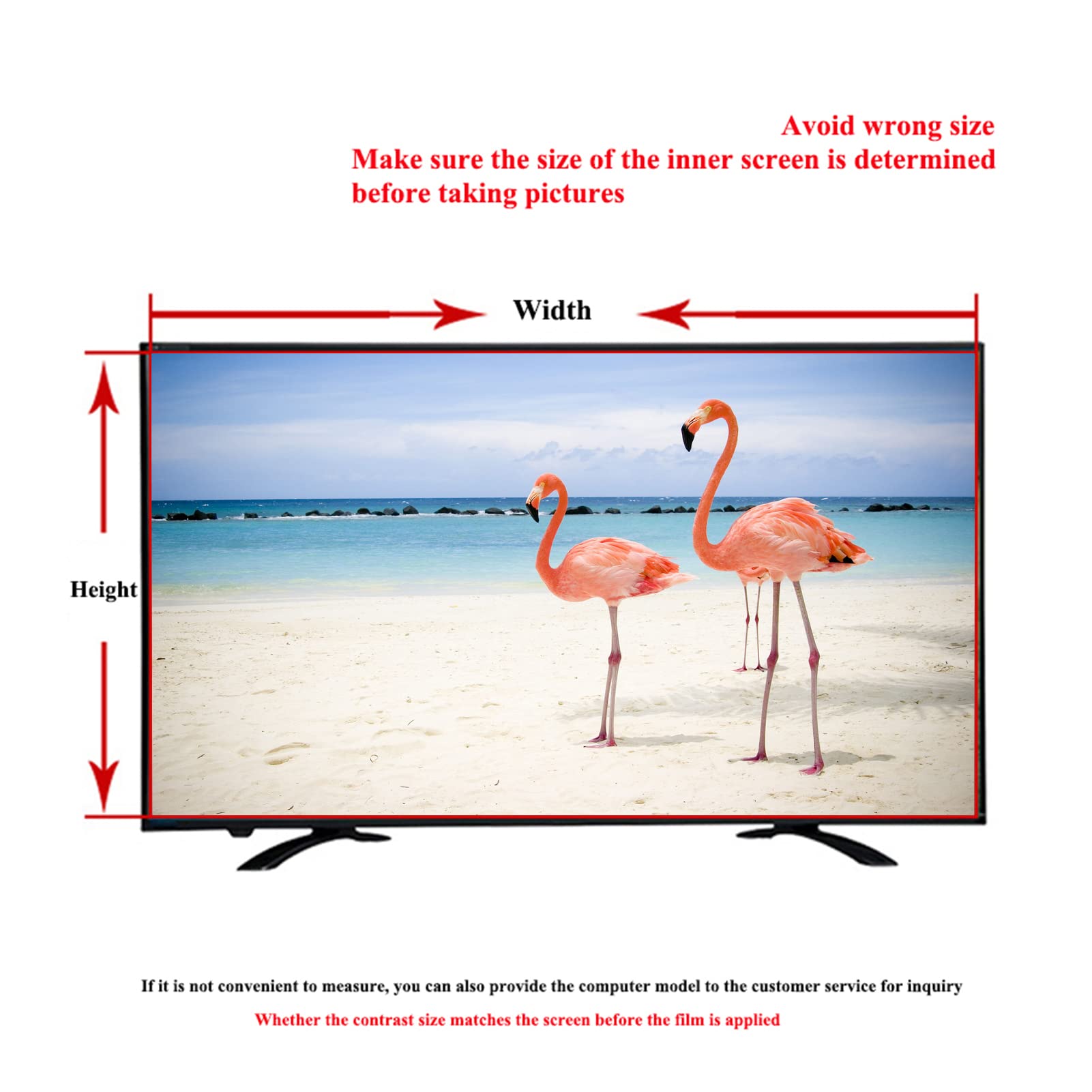 Folia ochronna na wyświetlacz TV, 32-75", filtr ochronny do oczu, akcesoria do telewizora, bez folii bąbelkowej, do LCD, LED, OLED i QLED 4K HDTV, 48" (1056 x 596 mm)